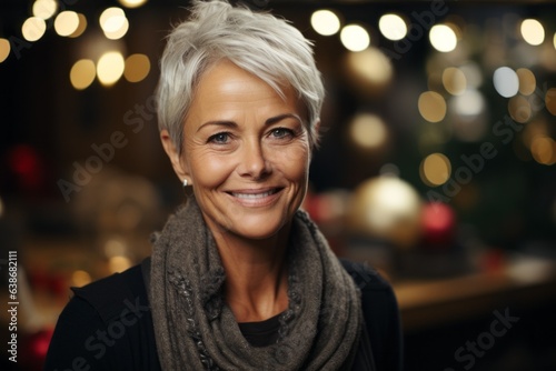 Portrait of a beautiful adult woman with selective focus