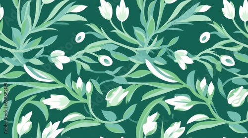 seamless background with flowers ikat