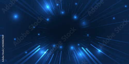 Vector illustrations of futuristic digital element zoom forward space warp movement motion for advertising and game artwork.Futuristic digital innovation and technology concepts.