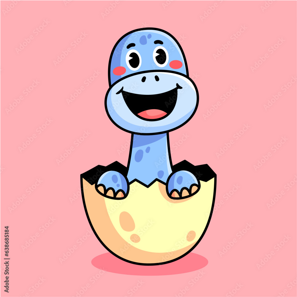 Cartoon baby cute brontosaurus dinosaur vector Cartoon baby cute brontosaurus dinosaur vector
