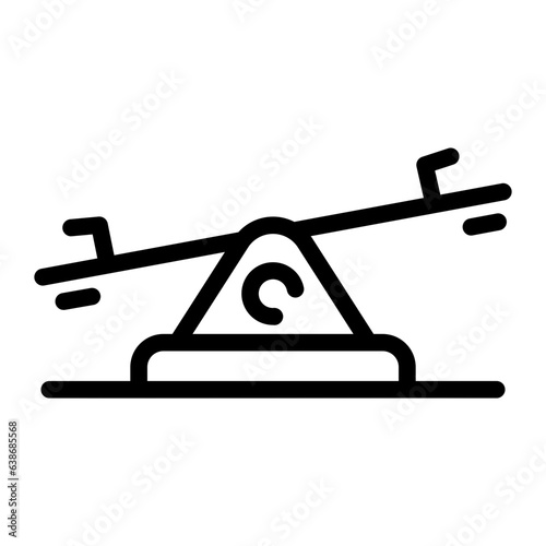 seesaw Line Icon