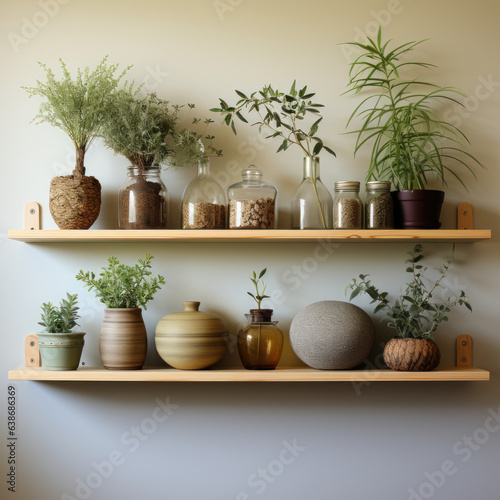 Minimalist bamboo shelf product 