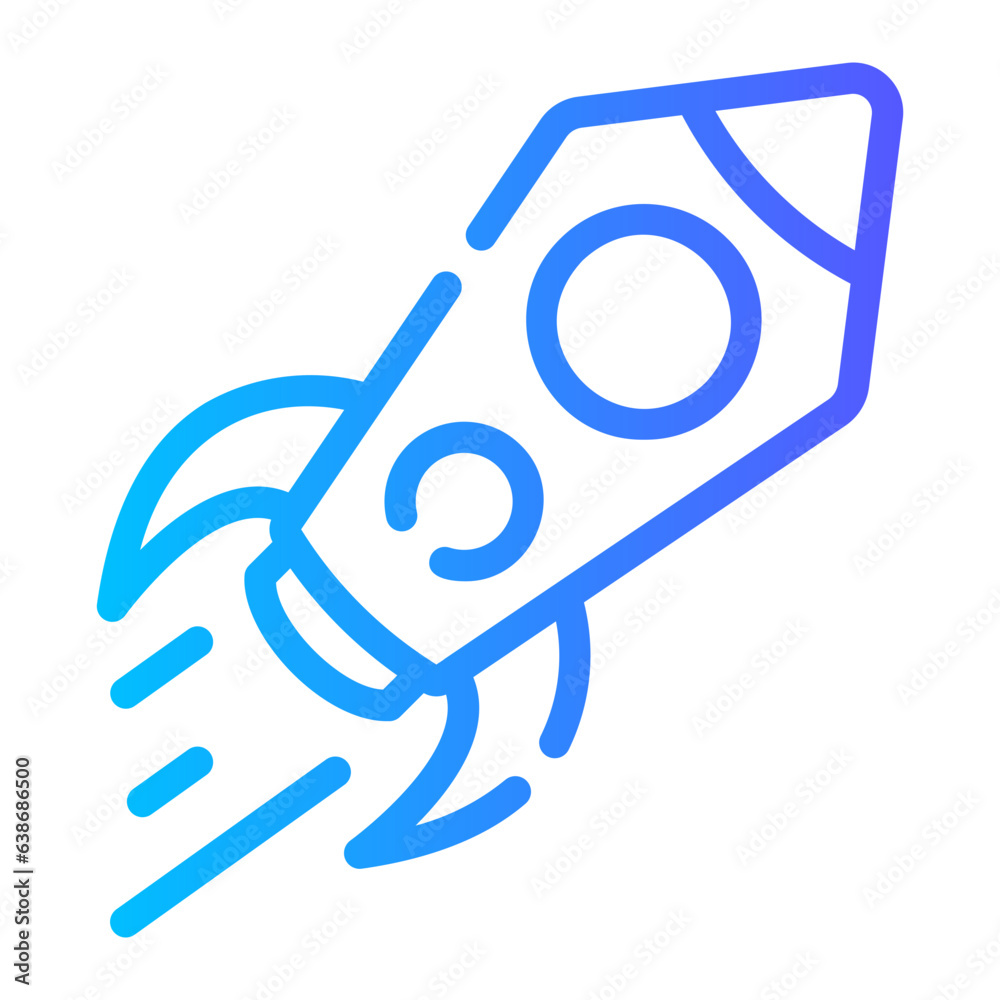 rocket Line Gradient Icon rocket Line Gradient Icon