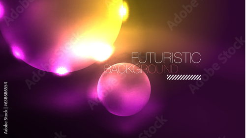 Circles with bright neon shiny light effects, abstract background wallpaper design
