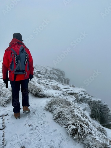 Climbing Kinder Scout in winter 