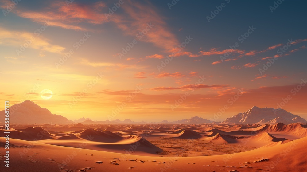 desert mirage, digital art illustration, Generative AI