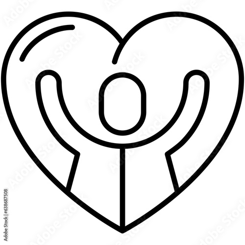 Mankind Icon. People Kindness Humanity Symbol Stock Illustration. Vector Line Icons For UI Web Design And Presentation