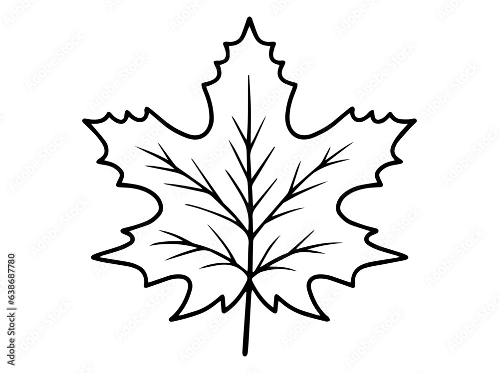 Naklejka premium Leaf Sketch Line Art Illustration