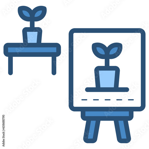 painting object on canvas icon