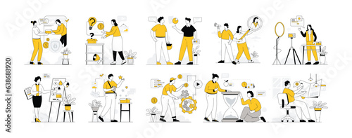 Business Vectors Illustration Flat Line