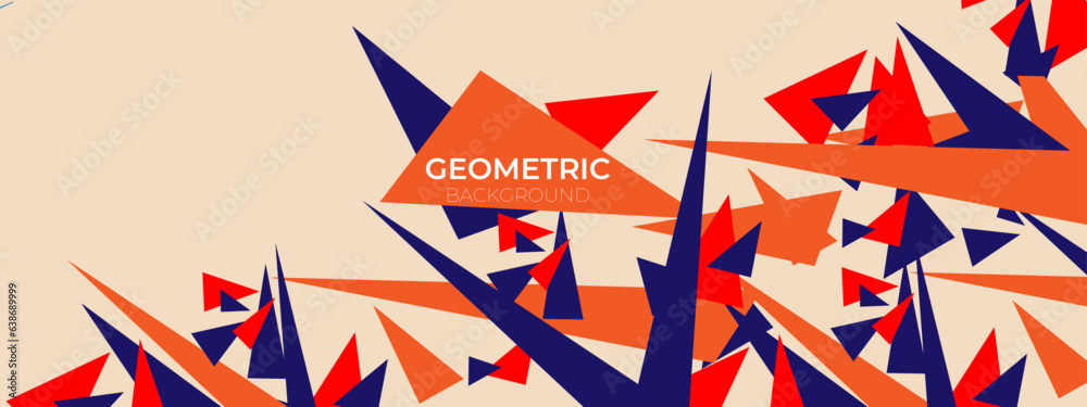 Fototapeta premium Creative abstract beige geometric background. Polygon shape minimal object.