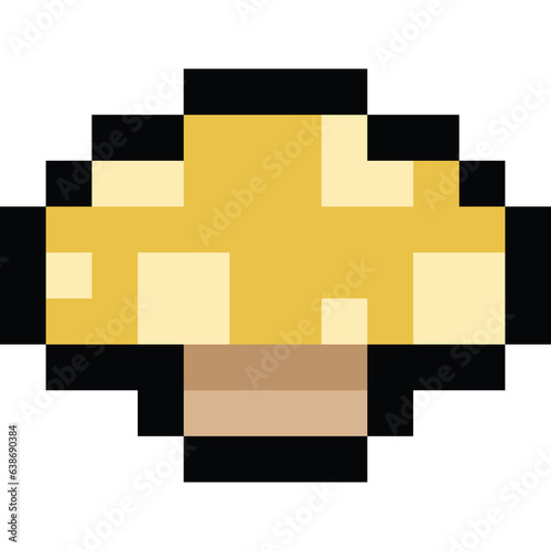 Pixel art cartoon mushroom icon 3
