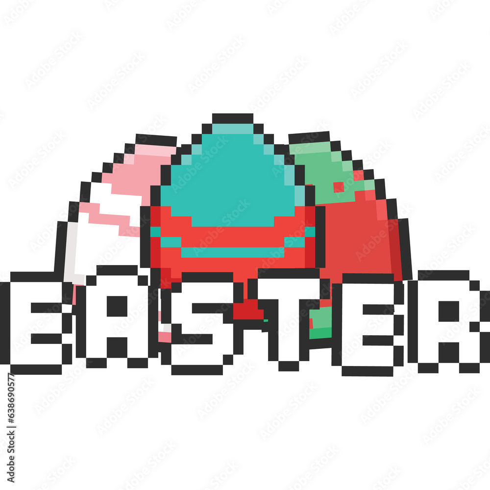 Fototapeta premium Pixel art easter egg icon
