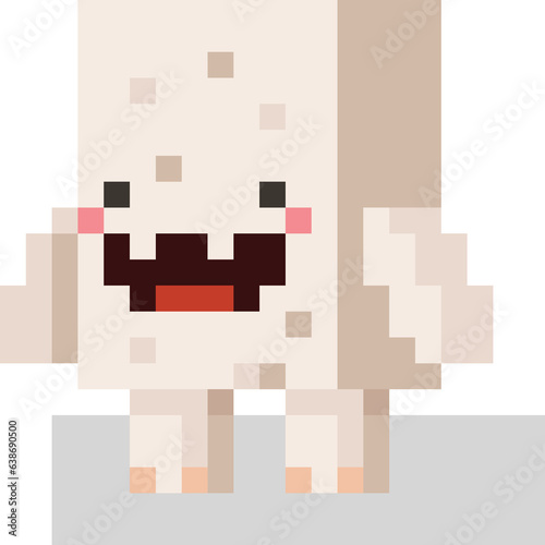 Pixel art cube monster character 