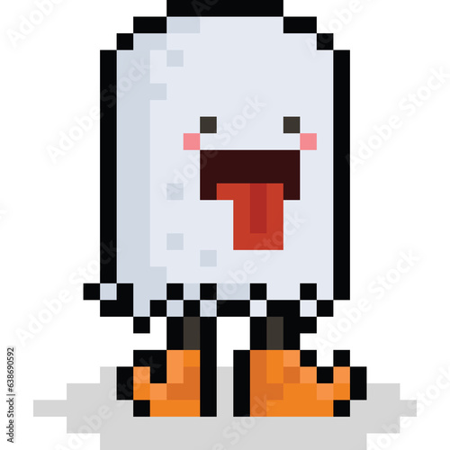 Pixel art ghost character with leg