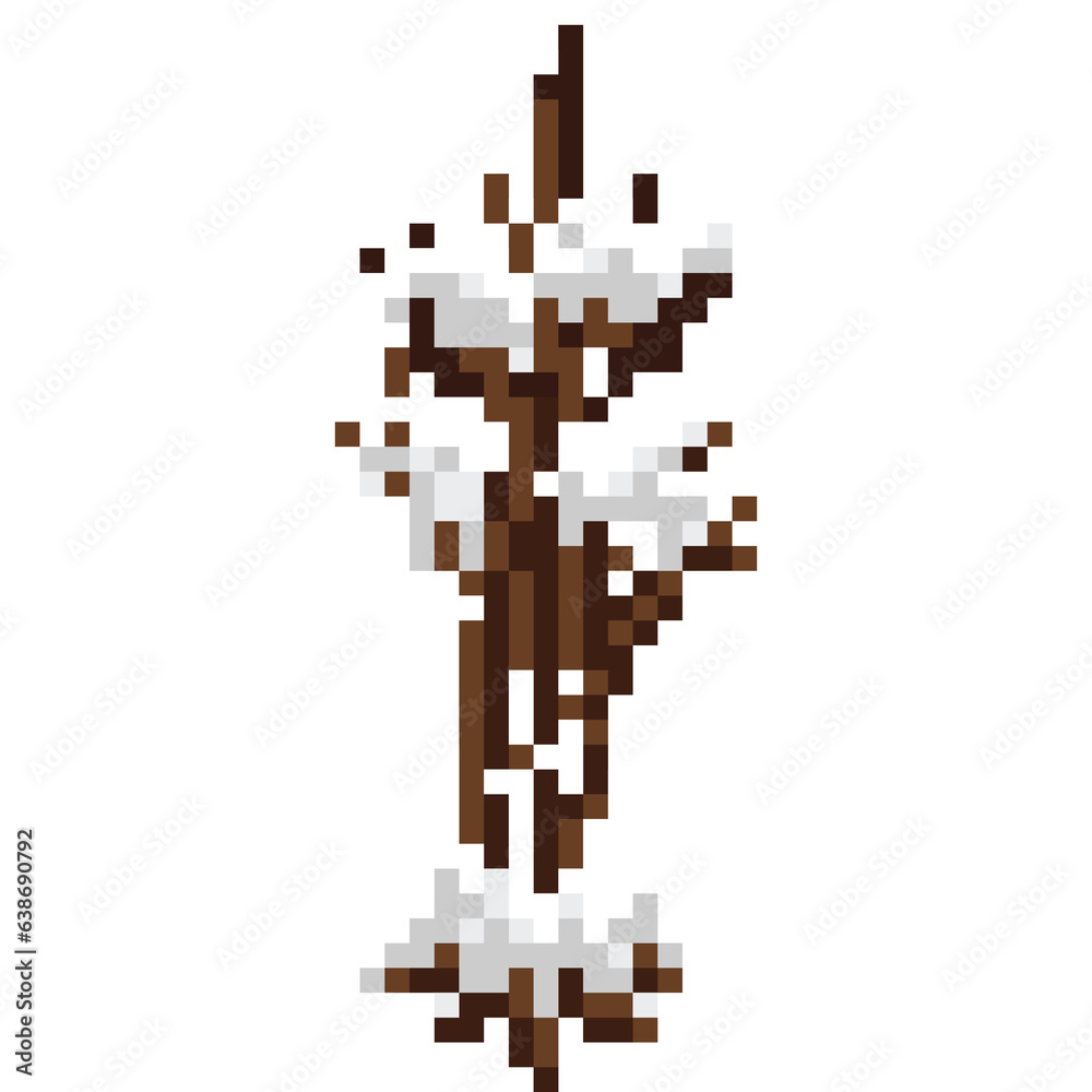 Fototapeta premium Pixel art snowy winter tree 2