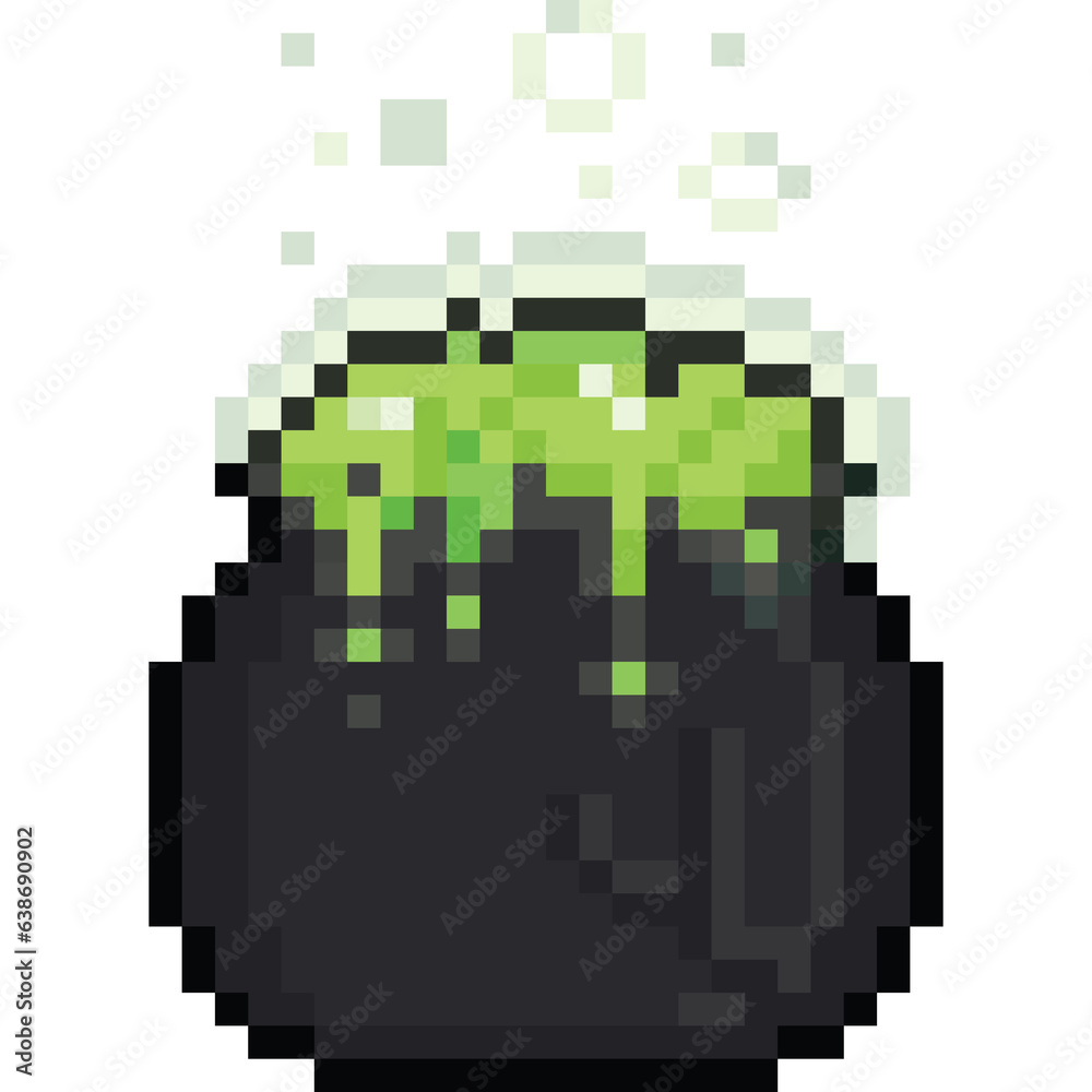 Pixel art witch pot icon 5