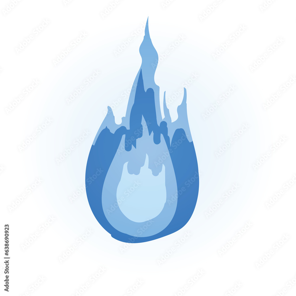 Obraz premium Hand drawn blue spirit flame