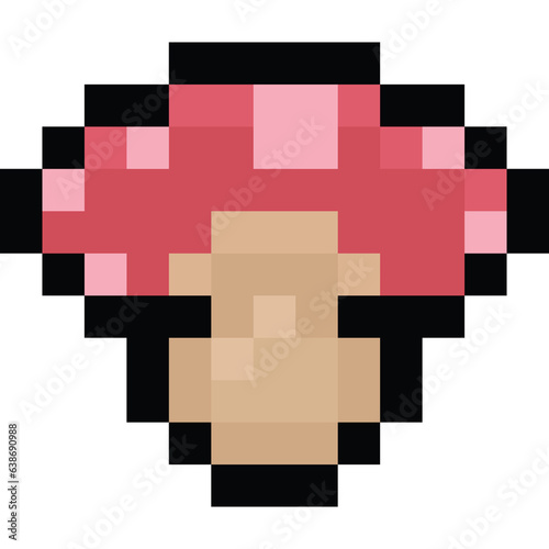 Pixel art autumn mushroom icon 11