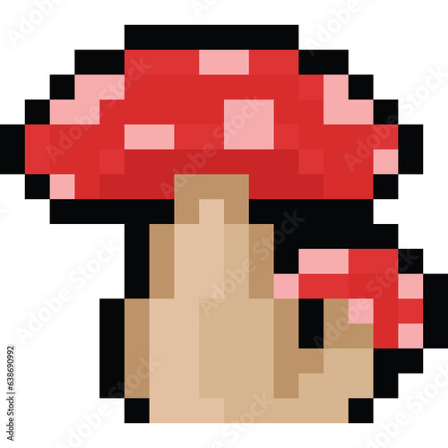 Pixel art autumn mushroom icon 14