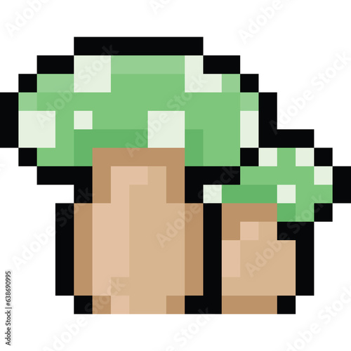 Pixel art autumn mushroom icon 16