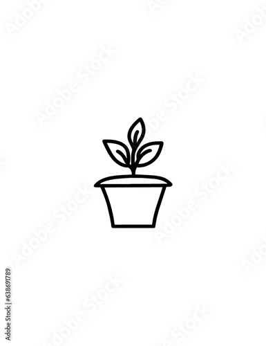plant in pot outline