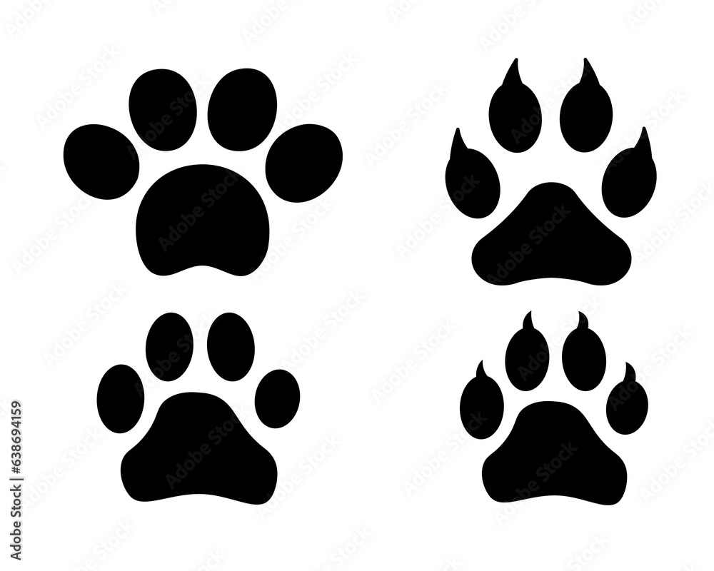 Fototapeta premium Pow dog and cat leg illustration vector.