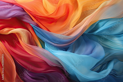 Fabric Rainbow silk cloth Flowing on Wind