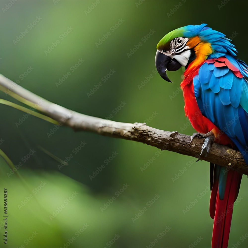 blue and green macaw ai generated