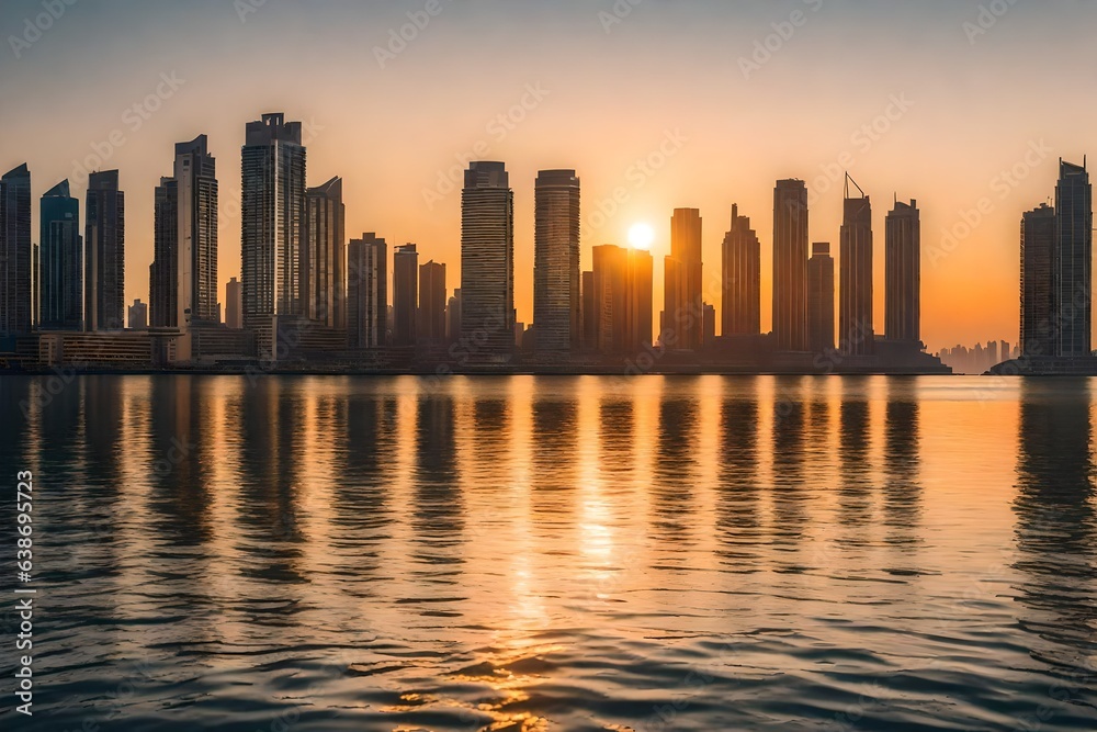 Obraz premium sunset over the city