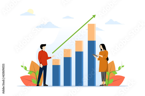 business marketing teamwork planning concept, profit analysis sales performance charts and graph reports, business strategy, Create a business strategy plan, generate reports. Growth chart.