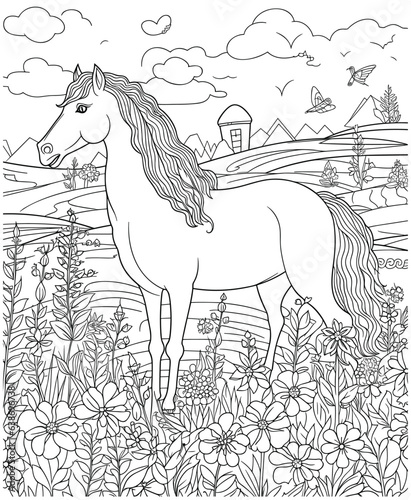 horse coloring pages for adults