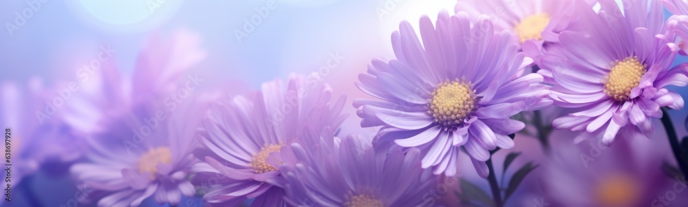 Asters flowers summer background