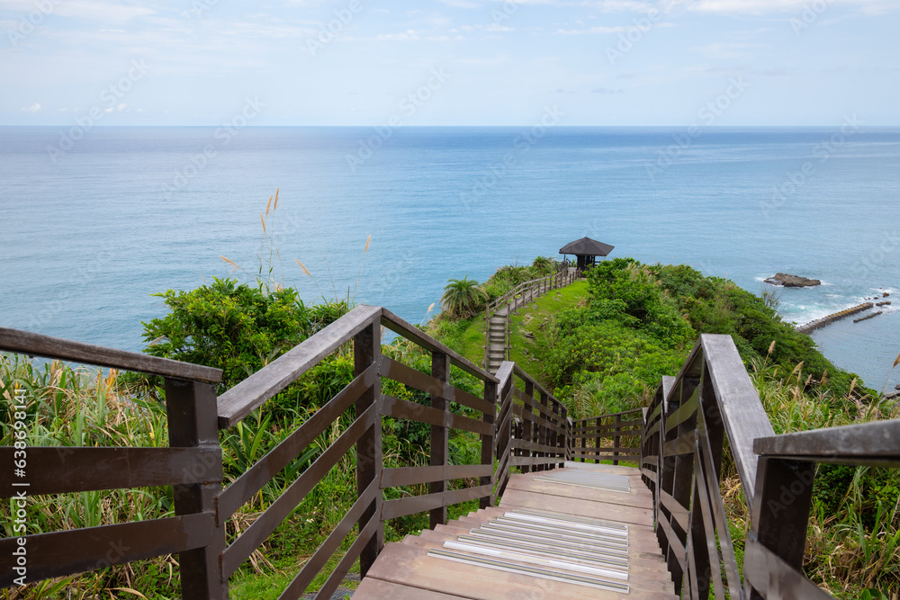 Obraz premium Hike trail in Taiwan Hualien Fengbin Township Dashibi hill