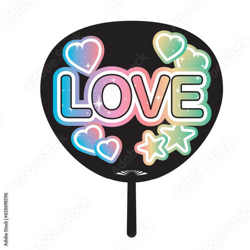 「LOVE」かわいい推し活うちわのイラスト