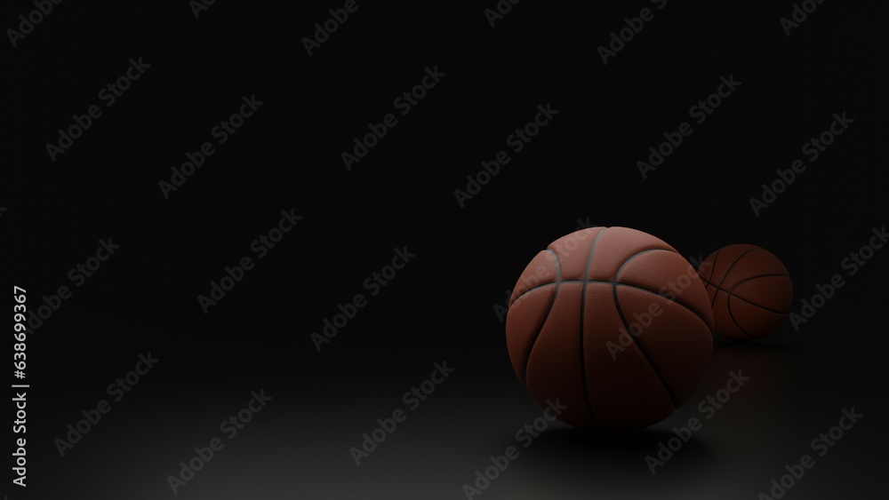 Basketball render black background high quality, wallpaper, banner