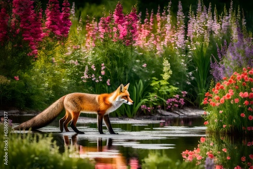 red fox in garden © Lady