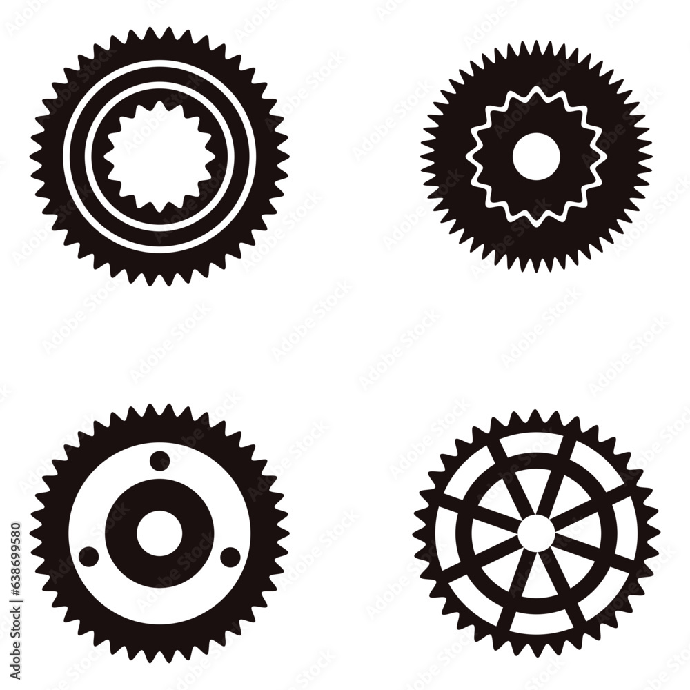 Fototapeta premium Gear Machine Vector Illustration Set