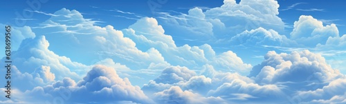 Beautiful sky with clouds banner 