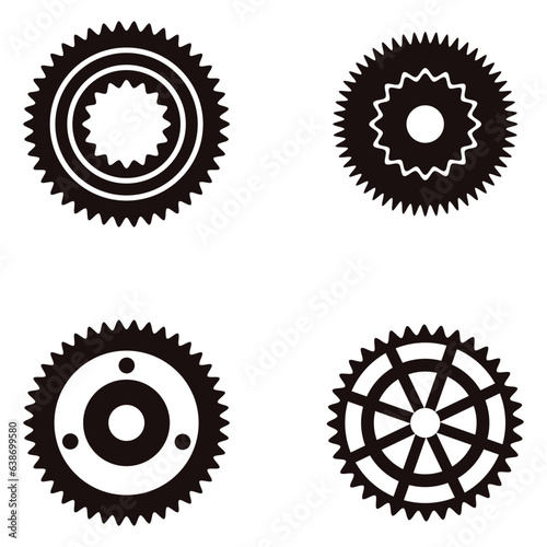 Gear Machine Vector Illustration Set