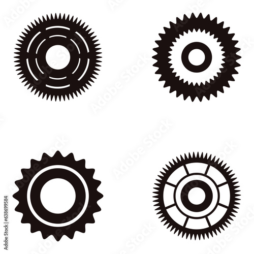Gear Machine Vector Illustration Set