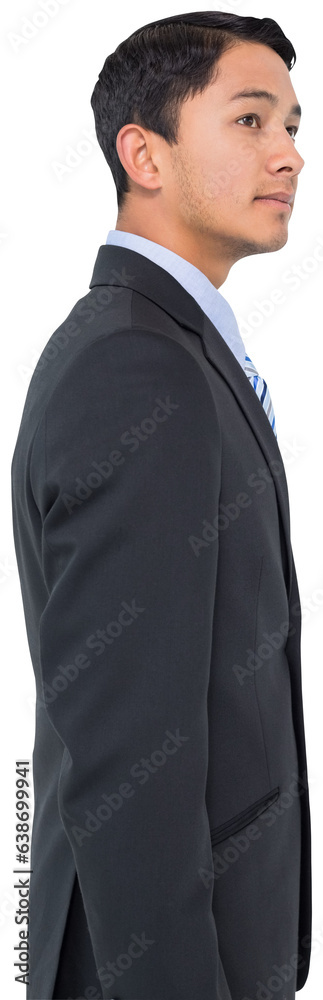Fototapeta premium Digital png photo of biracial businessman on transparent background