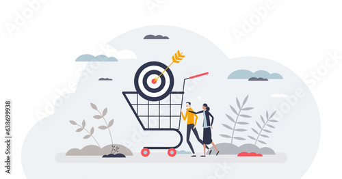 Affiliate marketing to earn commission for promotion tiny person concept, transparent background. Targeted ads as product advertisement with personal link for earnings illustration.