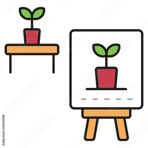 painting object on canvas illustration