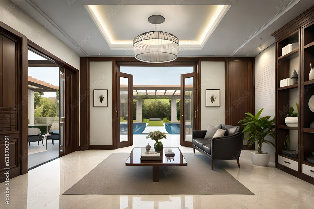 Luxury residential home front entrance interior