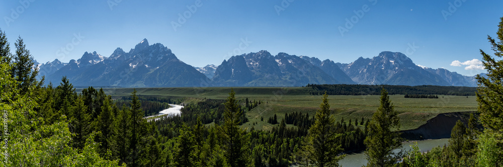 Landscape views of The Grand Teton National Park in Summer Landscape views of The Grand Teton National Park in Summer