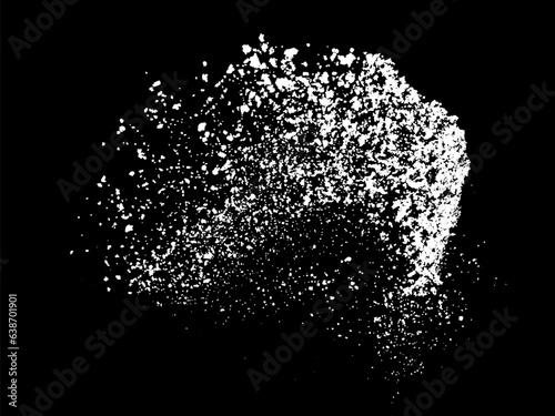 White splashes isolated on black background. Abstract vector explosion. Digitally generated image. Illustration, EPS 10.