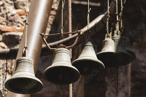 Photography Ancient Bell Hanging in Sunlit