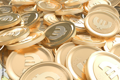 Digital png illustration of golden euro coins on transparent background