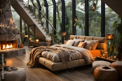  Bohemian interior design of modern bedroom 
